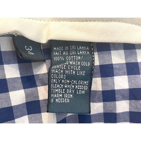 VTG Polo Ralph Lauren Gingham Shorts Blue & White Check Men's 34 100% Cotton - Picture 2 of 10
